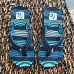 Reef Textured Sole Flip Flops in Black